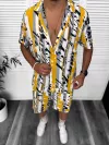 Compleu de vara camasa cu imprimeu + pantaloni galben 13275 49